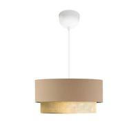 Lámpara colgante loughborough 1xe27 20 w plástico tela 70xø30 cm beige / amarillo [lux.pro]