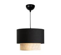 lux.pro Lámpara Colgante Lámpara de Techo Luminaria de Suspensión para Pasillo Restaurante 1xE27 20 W Plástico Tela 70 x Ø 30 cm Negro/Amarillo