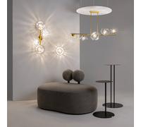 Lámpara colgante Maytoni Miracle, 5 luces, color latón, cristal