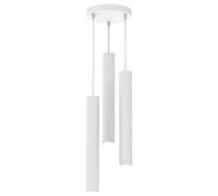 Lámpara colgante Milagro HUDSON, color blanco, con 3 bombillas GU10