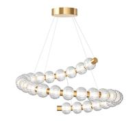 Lámpara colgante moderna con adornos en una estructura dorada, modelo Amulet LED de 40W, marca Maytoni