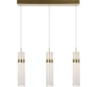 Lámpara colgante moderna con detalles dorados, 60 cm de diámetro, tubos transparentes decorativos, tecnología LED con cambio de color, 6W, línea AMBIENTE Light Prestige