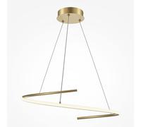 Lámpara colgante moderna Curve LED de 31W, en latón, marca Maytoni, regulable, con iluminación blanco cálido