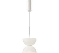Lámpara colgante moderna de color blanco con pantalla de vidrio, modelo Kyoto LED, 11W, luz cálida, marca Maytoni, 3000K