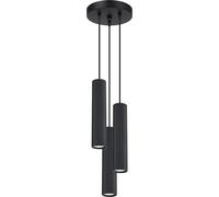 Lámpara colgante moderna de color y forma redonda, con un diámetro de 20 cm, equipada con tres tubos ondulados, ideal para el salón o la cocina sobre la isla. Utiliza 3 bombillas GU10 de 10W, marca KA