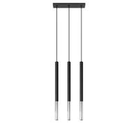 Lámpara colgante Mozaica 3l negro/cromo