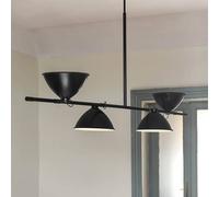 Lámpara colgante Nemo LBB01, negra, 4 luces, aluminio