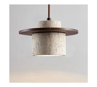 Lámpara Colgante Nórdica de Isla de Cocina - Sombra de Piedra Natural y Travertino - Estilo Japonés Wabi-Sabi para Mesa de Comedor, Mesita de Noche y Restaurante