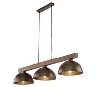 TK Lighting Lámpara colgante Oslo, marrón, 3 luces, 118 cm de largo, E27