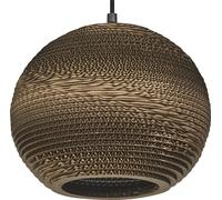 Lámpara colgante OSRAM Decor Cardboard Ball, marrón, fabricada en cartón corrugado, ligera, con casquillo E27, diámetro de 260 mm, pantalla de lámpara hecha con material reciclado, sostenible gracias 