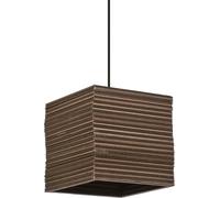 Lámpara colgante OSRAM Decor Cardboard Square marrón de cartón ondulado, ligera, E27, 250 mm de diámetro, pantalla de material reciclado, sostenible gracias a su fuente de luz intercambiable, fácil mo