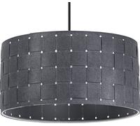 Lámpara colgante OSRAM Decor Felt Weaving gris de fieltro y metal, E27, 380 mm de diámetro, efectos de luz cálida gracias a la pantalla tejida, sostenible gracias a la fuente de luz intercambiable, fá