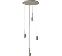 Lámpara colgante OSRAM Decor Needle Plate, 4xE27, color beige, acero, efecto vintage, diseño de alta calidad, IP20