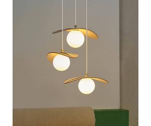 Lámpara colgante OSRAM Decor Pearl, 3 luces, beige, fieltro, G9