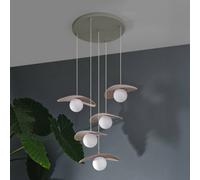Lámpara colgante OSRAM Decor Pearl, 5 luces, beige, fieltro, G9