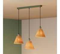 Lámpara colgante OSRAM Decor Raffia, 3 luces, rafia, natural