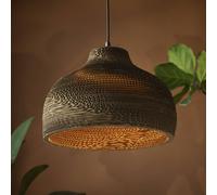 Lámpara colgante OSRAM HAT, marrón, Ø 36 cm, cartón ondulado, E27