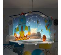 Lámpara colgante para habitación infantil ROCKET de Dalber, azul/amarillo