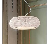 Lámpara colgante Pasha de IDEAL LUX, color cromo/transparente, Ø 55 cm, cristal