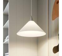 Lámpara colgante Petra de Lindby, blanca, cristal, Ø 40 cm, cono, E27