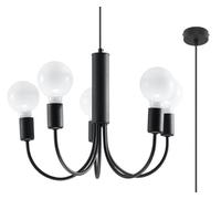 Lámpara colgante PICCOLO, color , 5 bombillas E27 de 60W, metal, dimensiones: 120x46x46 cm, IP20, marca Sollux Lighting