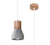 Sollux Lighting Qubic lámpara colgante 1x60 W gris/gris ceniza-madera SL.0964