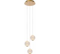 Lucide Lámpara colgante Cintra LED, Ø 25 cm, transparente/oro, acrílico EC:EPREL:1421574