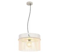 Globo Lámpara colgante Gorley, blanco/arena, Ø 40 cm, cristal, E27