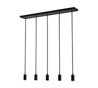 Lámpara colgante SEGULA Madox 5X Wave, negro, acero, E27
