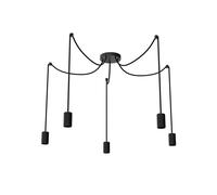 Lámpara colgante SEGULA Spyder 5 Wave, negra, 5 luces