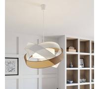Lámpara colgante Simaria de Lindby, marrón/gris/blanco, Ø 60 cm, E27