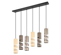 Trio-Leuchten Lámpara colgante STREAM 364000617 metal negro mate 6 luces GU10 tonos café/taupe/beige