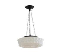 Lámpara colgante tipo araña, estilo nórdico retro francés, decoración estética para habitaciones, pantalla de vidrio blanco opalino, 3 luces, base E26, cadena ajustable, para dormitorio, comedor y sal