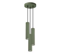 Sollux Lighting Lámpara colgante Karbon SL.1614 3x10 W aluminio 3 pantallas Verde oliva