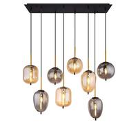 Lámpara colgante Globo Lighting, metal mate, 8 bombillas E14