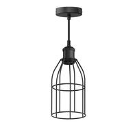 Lámpara colgante vintage RETRA negro casquillo E27 Pantalla jaula 122mm Ø
