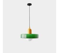 Lámpara Colgante YYQBY de Mediados de Siglo, Estilo Retro de Cristal Verde, lámpara Colgante de Techo Individual Grande, Estilo rústico, para Cocina, Isla, Fregadero, lámpara de araña Moderna nórd