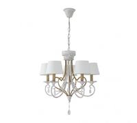 Lampara crasas 5xe14 blanco/oro regx54x54 cm