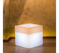 MACETA RESINA H40 MODERNA MACETERO MADE IN ITALY CUADRADA JARDÍN LÁMPARA BLANCA