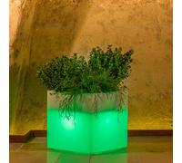 LÁMPARA CUADRADA LUZ CUBO RESINA ILUMINACIÓN JARDÍN EXTERIOR VARIOS COLORES