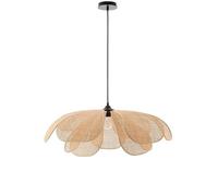 Lámpara de araña creativa con forma de pétalo, estilo Wabi-Sabi, lámpara colgante de ratán artístico para sala de estar, dormitorio, comedor, lámpara colgante tejida a mano para mesita de noche o est