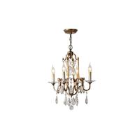 Lámpara de araña de Cristal Dorada Retro, Accesorios Colgantes de Lujo, iluminación LED suspendida, Cocina