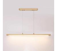 Lámpara de Araña Lineal de Metal para Restaurante, 4000K, Resistente, Duradera, Moderna, Led, Lámpara Colgante para Mesa de Comedor, Luz Blanca Natural, Luz Colgante Larga, Luminaria de Techo Dorada p