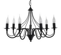 Sollux Lighting Lámpara colgante Minerwa SL.0219 – 7 llamas, acero, x40 W, bombilla LED, negro