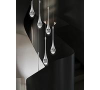 Lámpara de araña Moderna de 6 Luces con Cristales en Forma de Burbujas y Gotas de Lluvia, Ideal para vestíbulos de techos Altos, iluminación LED Regulable escaleras y techos