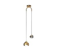 Lámpara de Araña Moderna, Lámpara Colgante de Cristal Moderna Y Sencilla con Atenuación de 3 Colores para Dormitorio Principal, Luminaria Minimalista de Línea Larga para Sala de Estar (Negra)./Oro
