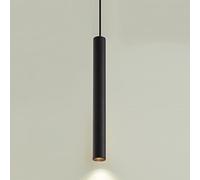 Lámpara de araña moderna, lámpara colgante tubo largo 40 W, cilíndrica for sala estar, cocina, accesorio iluminación lineal oro blanco y negro, decoración luminaria techo dorada 40x6cm(Black,20x6cm)