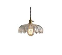 Lámpara De Araña Nostálgica Retro Nórdica, Colgante Vidrio Creativa En Forma Pétalo,Accesorios Iluminación Techo,Altura Ajustable Sala Estar Dormitorio Estudio Decoración Luz Tornillo E27(Transparent)
