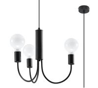Sollux Lighting Piccolo lámpara colgante 3x60 W negro SL.0856