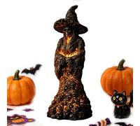 Lámpara de bruja de Halloween de resina espeluznante iluminación ambiental | Lámpara decorativa de noche de Halloween para el hogar, dormitorio, mesa de comedor, chimenea, mesita de noche, interior